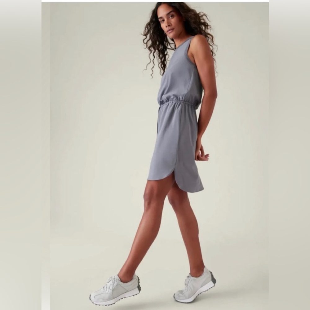 NWT ATHLETA 2X Rincon Dress COASTLINE  BLUE Quick Dry Travel new